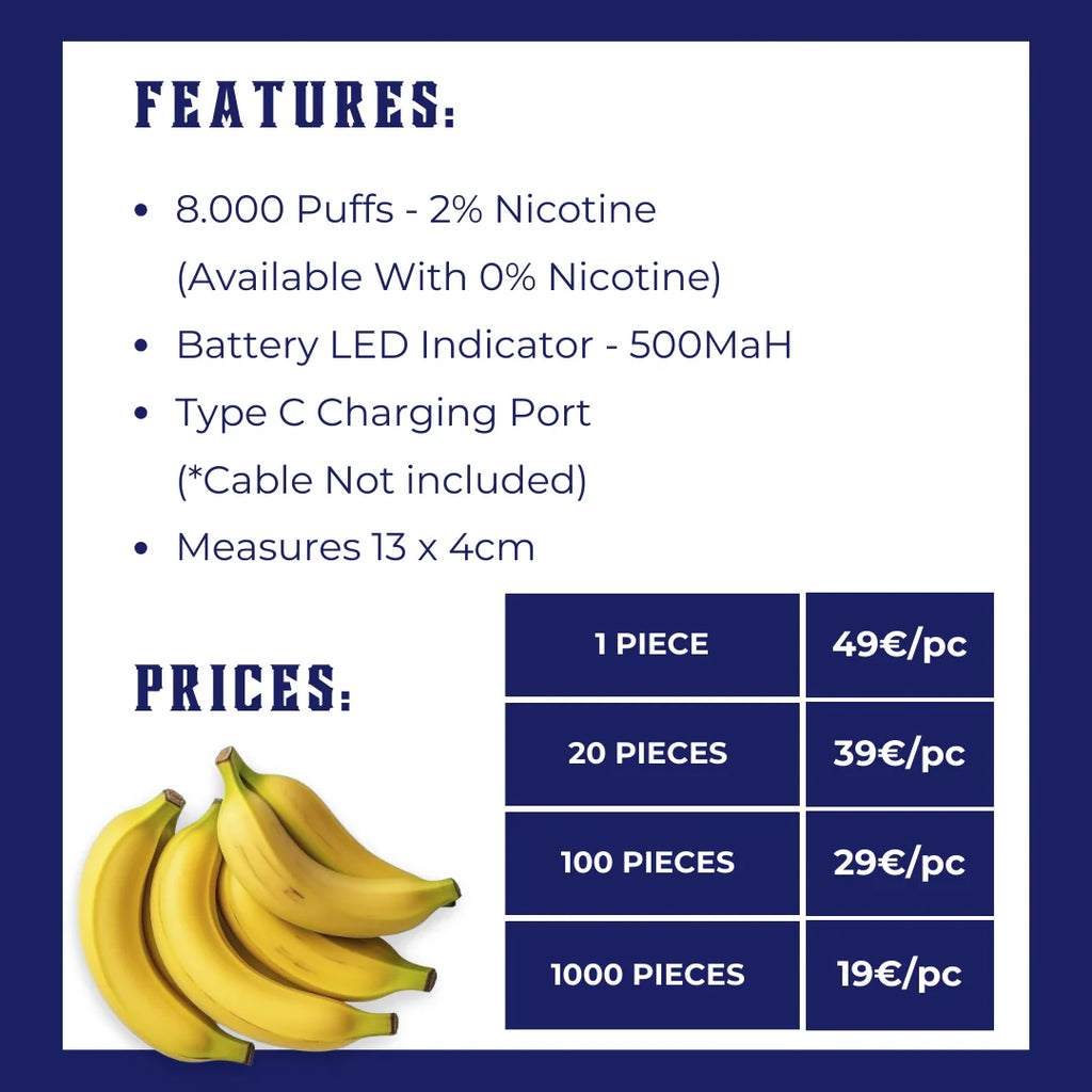 Humo Azul Tequila Vape – Banana Ice (24 000 Puffs)